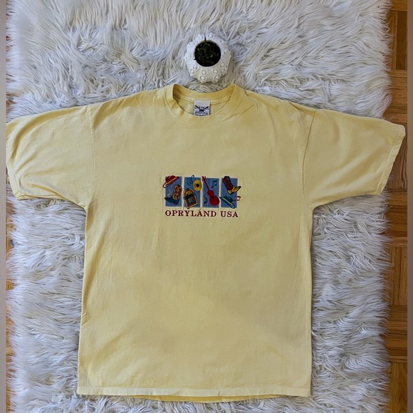 Vintage classic crewneck s/s Opryland USA souvenir butter yellow graphic tee, M - Picture 12 of 16